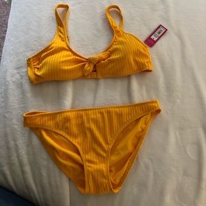 NWT! Ribbed Yellow Bikini